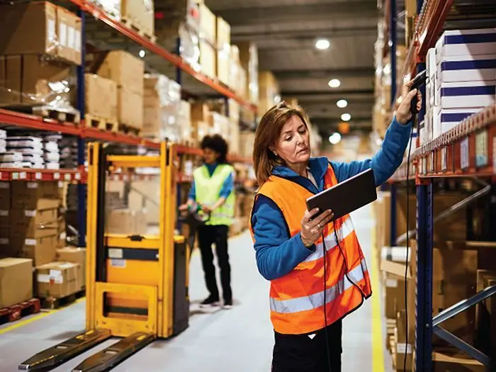 Warehouse staff working in a distribution environment